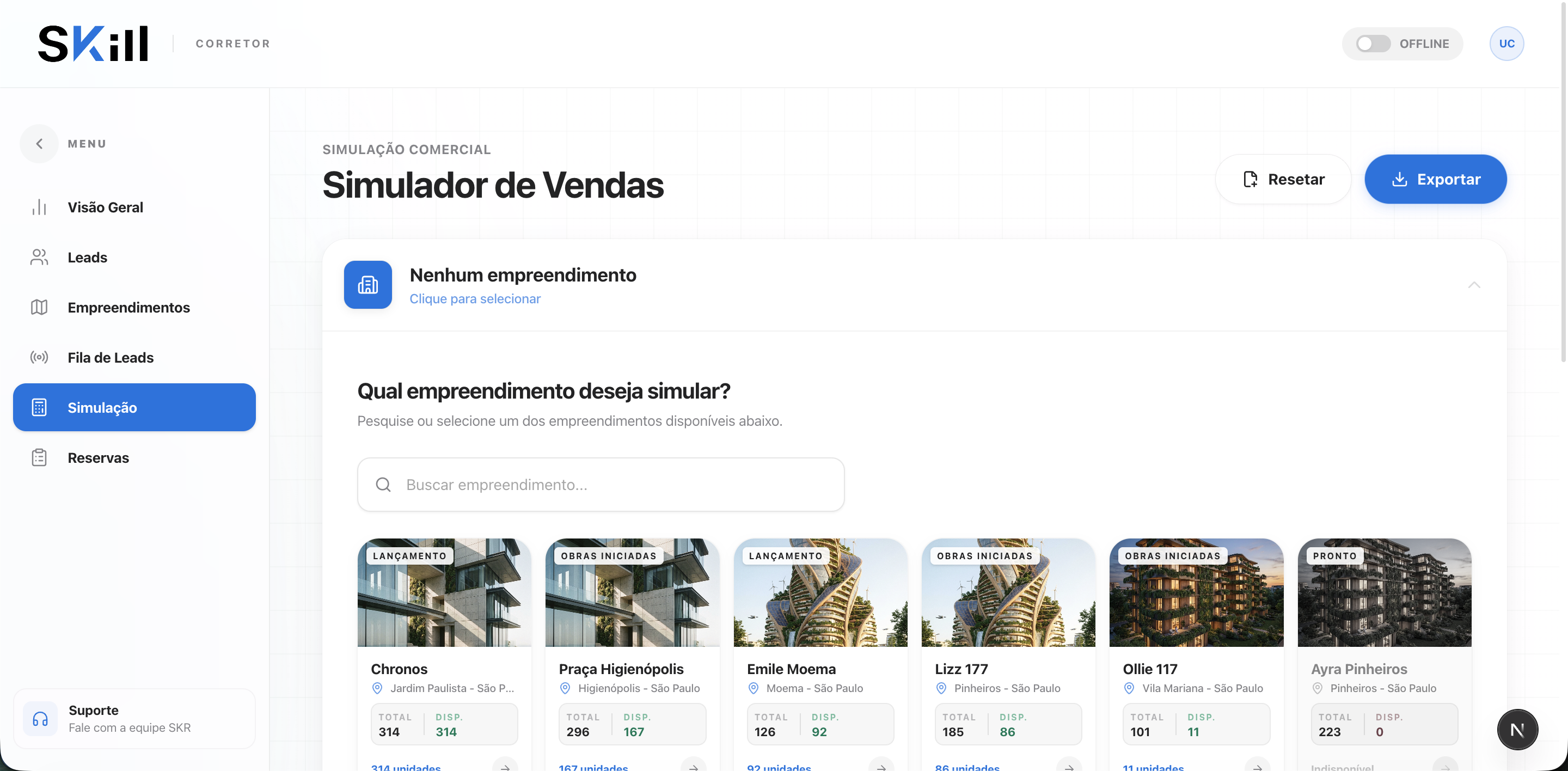 SKR — Simulador Skill
